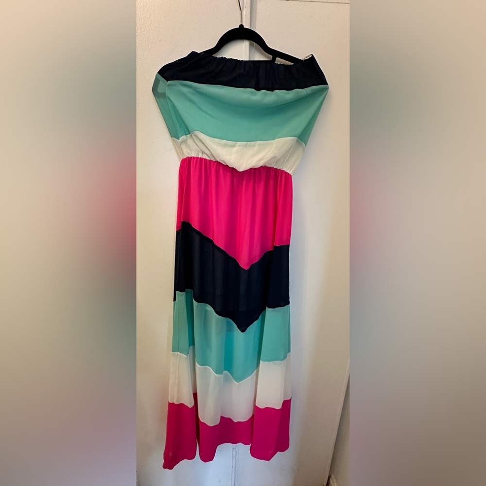 Color block maxi dress